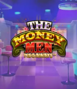 Experience the exciting world of The Money Men Megaways slot by Pragmatic Play, highlighting a striking logo with sparkling stars against a lavish casino setting. This image portrays the glamour and excitement of high-stakes gambling with its striking colors and design. Great for slot game lovers looking for a taste of Vegas. 