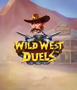  Step into the rugged world of "Wild West Duels" by Pragmatic Play, featuring a tough gunslinger ready for a showdown. The image shows a stern cowboy with crossed pistols, set against a desert backdrop. His sharp gaze and authentic attire embody the spirit of the Old West. The game's title is boldly presented in a striking font, adding to the adventurous theme. 